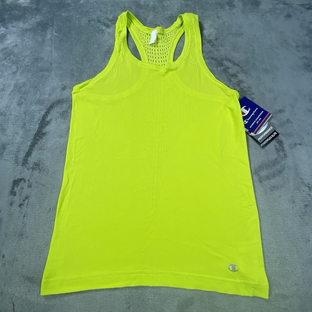 NWT Champion Tank Top Small Women Green Neon Power Seamless Quick‎ Dry Stretch